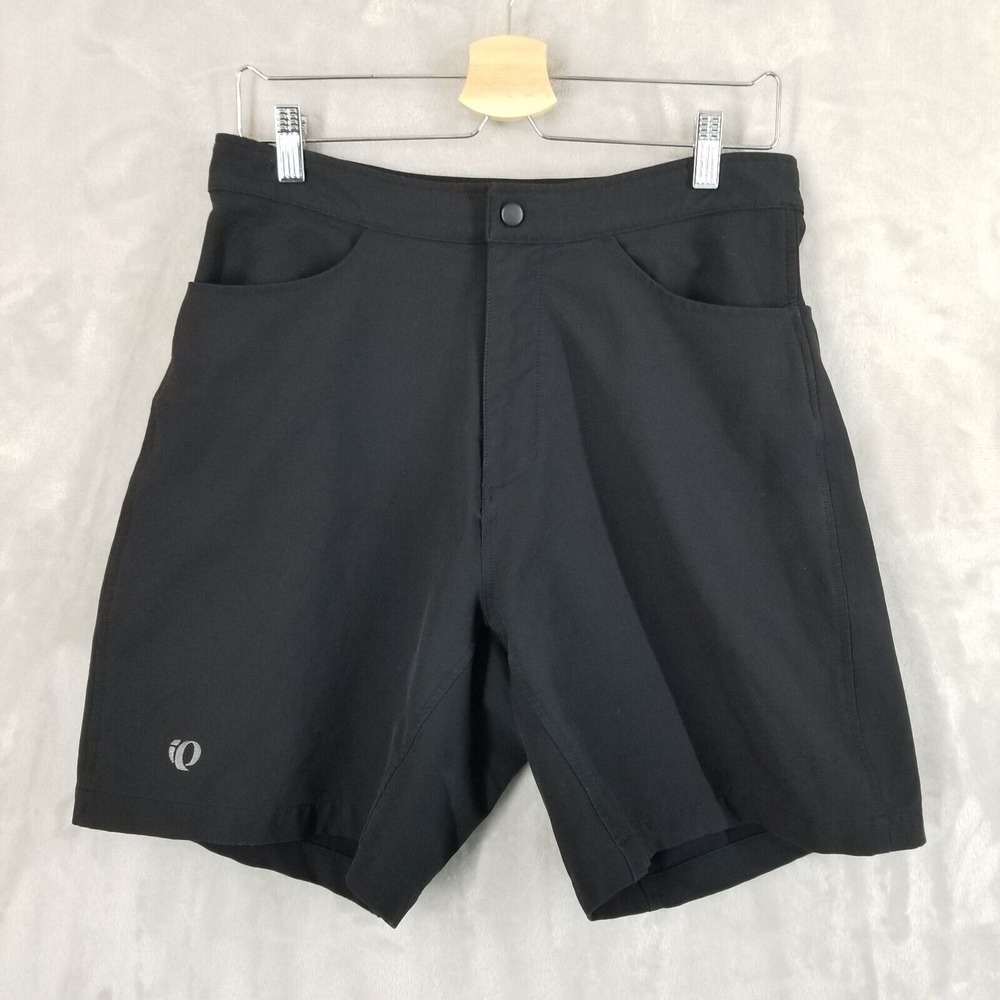 Pearl Izumi Shorts Women L Black Cycling Zip Fly Pockets Stretch Outdoor Active
